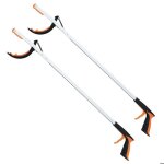 Lot de 2 outils de pr�hension 88cm costway pince l�g�re de jardin en aluminium ramasseur de d�chets extension ...