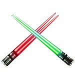 Lot de 2 paires de baguettes lumineuses sabre laser rouge et vert