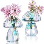 Lot de 2 petits vases en verre iris pour bourgeons de fleursmini vases pour dcoration de tablemariagefte ...