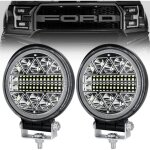 Lot de 2 phares led voiture 102w 4 ? �tanches ip68 ? longue port�e pour suv camion bateau ? installation ...