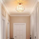 Lot de 2 plafonnier en cristal or rose rond 18cm - e27 luminaire interieur vintage lampe industriel ...