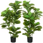Lot de 2 plantes artificielles figuiers artificiels � feuilles arbre artificiel avec pot inclus hauteur ...