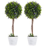 Lot de 2 plantes artificielles - homcom - avec fleurs de lavande - tronc et pot inclus - hauteur 60 cm ... Lot de 2 plantes artificielles - homcom - avec fleurs de lavande - tronc et pot inclus - hauteur 60 cm ...