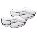 Lot de 2 plat de service plateau aperitif plateau ptisserie assiette transparente en verre