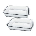 Lot de 2 plateau  four rectangulaire plat  gratin moule de cuisson en verre capacit 5 l