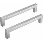 Lot de 2 poignee de meuble cuisine entraxe 128mm poignes meuble cuisine inox poigne cuisine argent ...