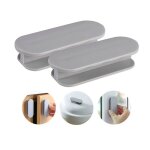 Lot de 2 poign�es de porte balcon autocollantes abs gris avec serrure et cl� - sans per�age