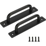 Poignes de porte coulissante - aluminium - lot de 2 - noir mat - 128mm - design moderne