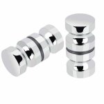Lot de 2 poign�es de porte pour douche en inox chrom� 6x3 cm ? pour verre 6?12 mm (trous 8?12 mm)