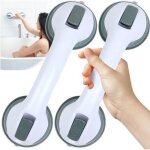 Lot 2 poignes ventouse scurit douche gris - barre appui baignoire sans perage - salle de bain pmr ...