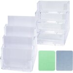 Lot de 2 porte - cartes de visite en acrylique transparent pr�sentoir de carte de visite avec 4 compartiments ...
