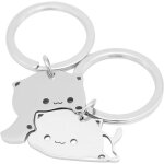 Lot de 2 porte - cls chat ? porte - cls puzzle pendentif porte - cls couple cadeau amiti ange gardien ...