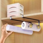 Lot de 2 porte essuie - tout support pour rouleau de papier sans perage 27 cm noir pzcc Lot de 2 porte essuie - tout support pour rouleau de papier sans perage 27 cm noir pzcc