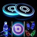 Lot de 2 porte - gobelets led sous - verres de voiture led avec coussin de tasse luminescent 7 couleurs ...