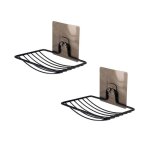 Lot de 2 porte - savons robustes et auto - adhsifs en acier inoxydable pour la maison la cuisine la ...