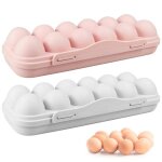 Lot de 2 porte - ?ufs couverts 12 compartiments pour rfrigrateur conteneur de stockage d?ufs plateaux ...