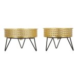 Lot de 2 porte - vases en m�tal dor� bossy � cm 205x13 - 18x13