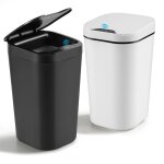 Lot de 2 poubelles de salle de bain avec couvercle - sans contact - dtecteur de mouvement automatique ...