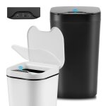 Lot de 2 poubelles de salle de bain sans contact - dtecteur de mouvement automatique - pour chambre ...
