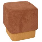 Lot de 2 poufs carr�s empilables coloris ambre et ocre - longueur 41 x profondeur 41 x hauteur 42 cm