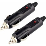 Lot de 2 prises de courant cc 12 v m�le pour allume - cigare avec fusible rouge 10 a et indicateur dalimentati ...
