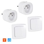 Lot de 2 prises intérieures 3680w connectées (wifi + radio fréquence) + 2 interrupteurs on / off sans ... Lot de 2 prises intérieures 3680w connectées (wifi + radio fréquence) + 2 interrupteurs on / off sans ...
