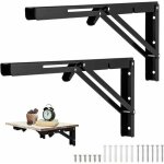 Équerre rabattable murale - largeight - lot de 2 - noir - 400 x 170 mm - charge lourde Équerre rabattable murale - largeight - lot de 2 - noir - 400 x 170 mm - charge lourde