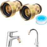 Lot de 2 raccords de robinet universels pour mitigeur - adaptateur de tuyau - raccord rapide - raccord ...