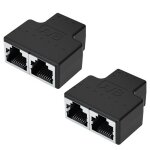 Lot de 2 rallonges de cble rseau adaptateur rj45 100 mbps 1 x rj - 45 femelle vers 2 x rj - 45 femelle ...