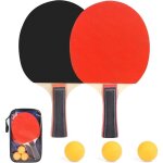 Raquette de tennis de table - otbact - lot de 2 avec 3 balles - sac de transport inclus - mixte - adulte ...