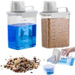 Lot de 2 r�cipients de rangement pour le linge distributeur de lessive de 1800 ml avec gobelet doseur ...