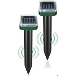 Lot de 2 rpulsifs solaires  ultrasons pour pelouse jardin cour rongeurs souris rats campagnols serpents ...