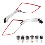 Lot de 2 rtroviseurs latraux modifis pour moto rouge