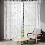 Lot de 2 rideaux blancs transparents en dentelle blanche h 200 x l 145 cm rideau en tulle blanc avec ... Lot de 2 rideaux blancs transparents en dentelle blanche h 200 x l 145 cm rideau en tulle blanc avec ...