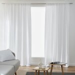 Lot de 2 rideaux galon fronceur double gaze de coton ? blanc ? 140 x 240 cm