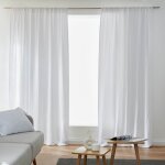Lot de 2 rideaux ga�a double gaze de coton 140 x 240 cm - gris perle galon fronceur