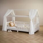 Lot de 2 rideaux de lit nena en mousseline 100% coton 125 x 310 cm pour lits cabanes enfants tissu lger ...
