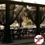 Lot 2 rideaux moustiquaires ext�rieur 160x305cm gazebo protection insectes r�glable terrasse / jardin ...