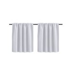 Lot de 2 rideaux occultants courts blancs 76 x 60 cm Lot de 2 rideaux occultants courts blancs 76 x 60 cm