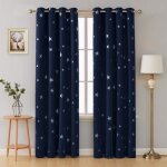 Lot de 2 rideaux occultants isolant thermique rideaux oeillets en salon chambre grands etoiles des imprims ...
