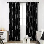 Lot de 2 rideaux salle � manger cuisine chambre � oeillets 132x244cm halloween noir motif ligne rideau ...