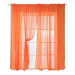 Lot de 2 rideaux transparents de haute qualit� pour salon et chambre � coucher (orange)