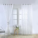 Lot de 2 rideau voilage - d�coration de maison - 100 x 250 cm - blanc