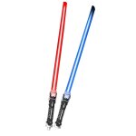 Lot de 2 sabres laser led extensibles bleus et rouges rtractables pour photographie