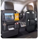 Lot de 2 sacs de rangements pour voiture en cuir pu organisateur de si�ge voiture suspendu - 1 plateau ...