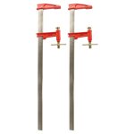 Lot de 2 serres joints � pompe 80 cm - acier lamin� - longueur de serrage 80 cm - saillie 125mm - frein ...