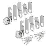 Lot de 2 serrure de bo�te aux lettres 5 cl�s avec 5 plaques de verrouillage 16 mm serrure � levier pour ...