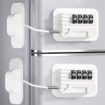 Lot 2 serrures � combinaison code pour frigo / placards / armoires / congelateurs auto - adh�sives protection ...