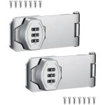 Lot de 2 serrures de sécurité pour portes coulissantes serrures rotatives à combinaison argentées pour ... Lot de 2 serrures de sécurité pour portes coulissantes serrures rotatives à combinaison argentées pour ...