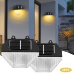 Lot de 2 solaire lampe exterieur ip44 etanche clairage 180 scurit sans fil lampe mural applique pour ...